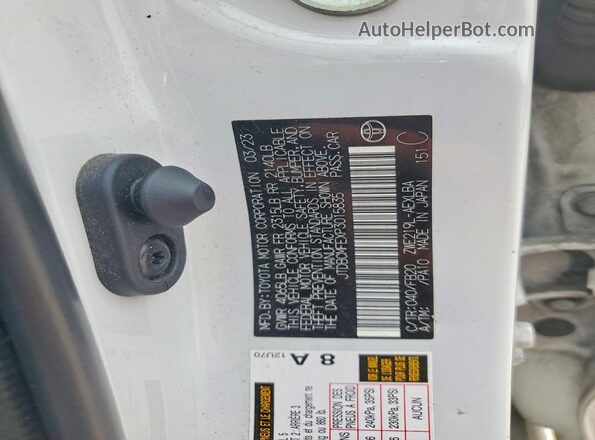 JTDBCMFEXP3015835 2023 TOYOTA COROLLA White ძრავის განყოფილების ხედი