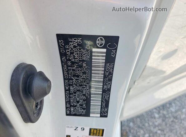JTDBDMHE1PJ000517 2023 TOYOTA COROLLA White Вид підкапотного простору