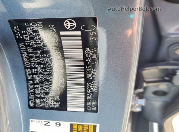 JTDBDMHE8T3035800 2026 TOYOTA COROLLA Серый Вид наклейки с VIN-кодом