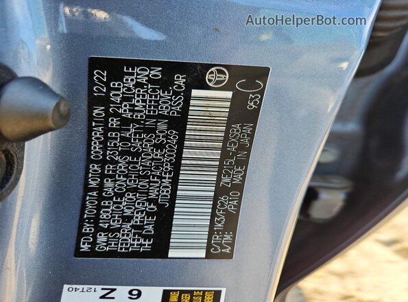 JTDBDMHE9P3002469 2023 TOYOTA COROLLA Silver ძრავის განყოფილების ხედი
