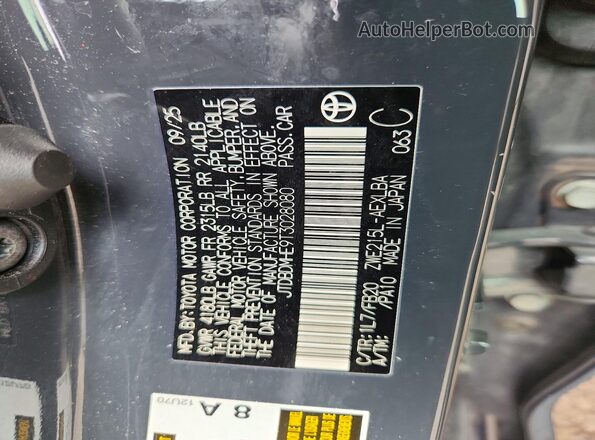 JTDBDMHE9T3028080 2026 TOYOTA COROLLA Gray Vista del compartimento del motor