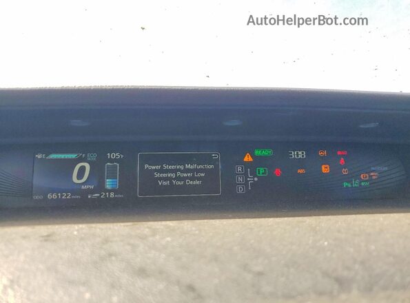 JTDBVRBD8JA004713 2018 TOYOTA MIRAI Black ხელსაწყოთა პანელის ხედი