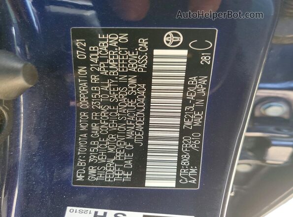 JTDEAMDE0NJ040404 2022 TOYOTA COROLLA Blue ძრავის განყოფილების ხედი