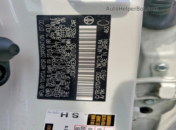 JTDEAMDE3MJ010750 2021 TOYOTA COROLLA Белый Вид подкапотного пространства
