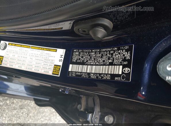 JTDEAMDE4NJ047128 2022 TOYOTA COROLLA Blue Շարժիչի բաժամունքի տեսք