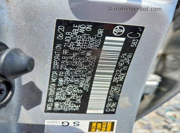 JTDEPMAE1MJ125530 2021 TOYOTA COROLLA Серебряный Вид подкапотного пространства
