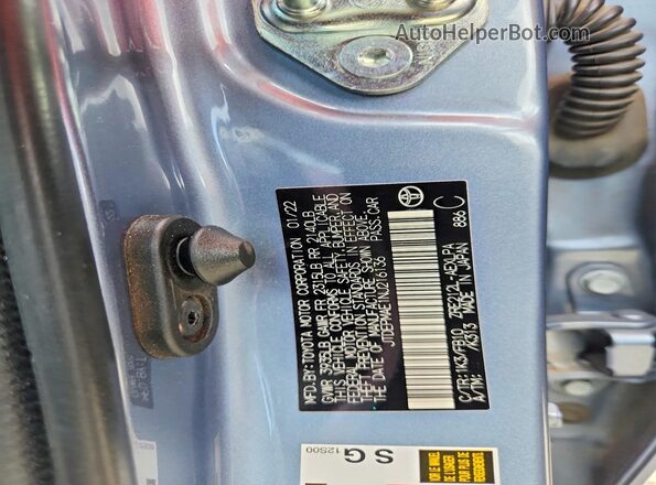 JTDEPMAE1NJ216136 2022 TOYOTA COROLLA Синий Вид наклейки с VIN-кодом