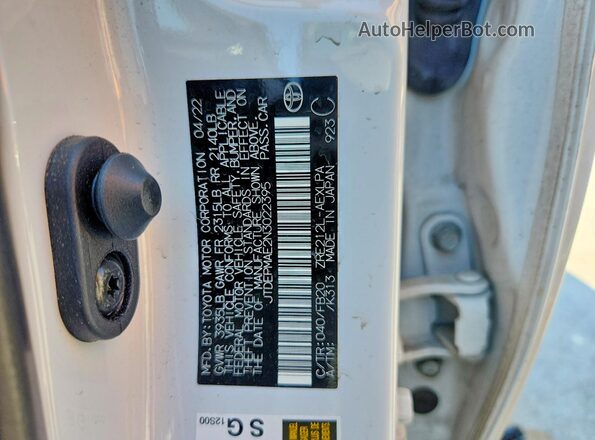 JTDEPMAE2N3022395 2022 TOYOTA COROLLA White Vista del compartimento del motor