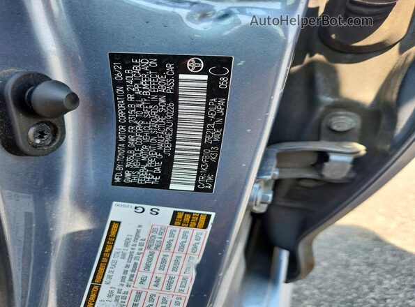 JTDEPMAE2NJ190226 2022 TOYOTA COROLLA Gray Vista del compartimento del motor