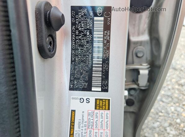 JTDEPMAE4N3011799 2022 TOYOTA COROLLA Gray Շարժիչի բաժամունքի տեսք