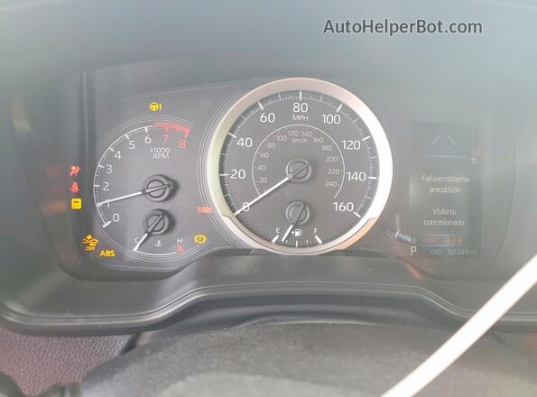 JTDEPMAE5NJ205706 2022 TOYOTA COROLLA Blue Вид щитка приладів