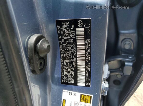 JTDEPMAE5NJ205706 2022 TOYOTA COROLLA Blue Вид підкапотного простору