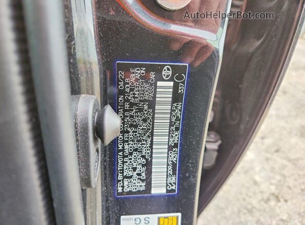 JTDEPMAE7NJ225424 2022 TOYOTA COROLLA Black Widok komory silnika