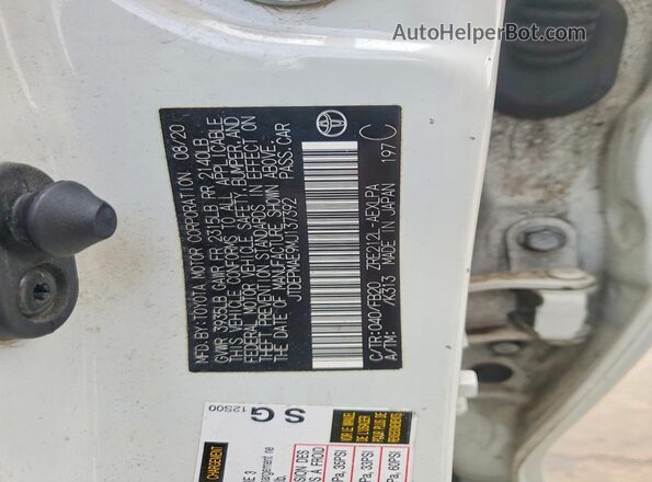 JTDEPMAE9MJ137392 2021 TOYOTA COROLLA White Widok komory silnika