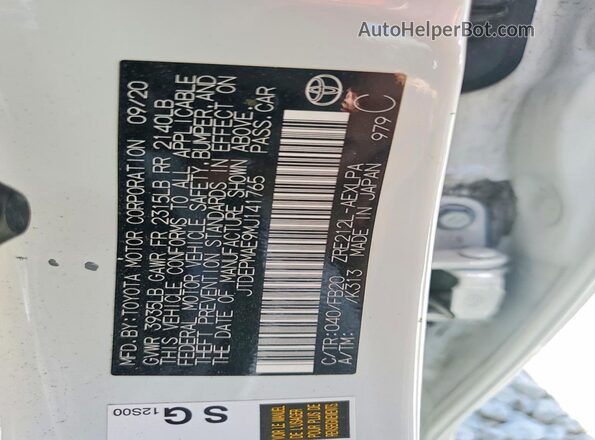 JTDEPMAE9MJ141765 2021 TOYOTA COROLLA Белый Вид подкапотного пространства