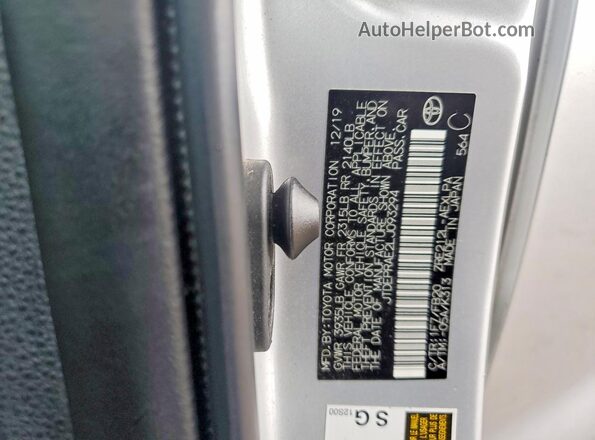 JTDEPRAE2LJ093294 2020 TOYOTA COROLLA Серебряный Вид подкапотного пространства