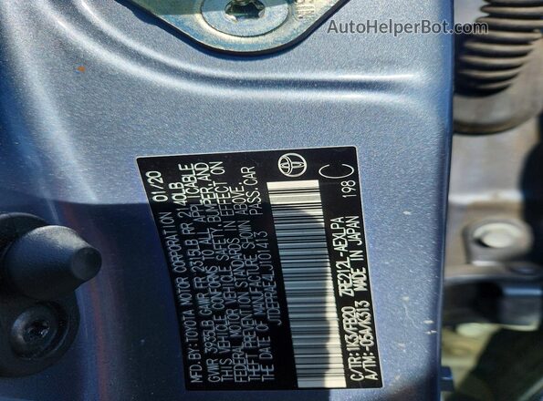 JTDEPRAE4LJ101413 2020 TOYOTA COROLLA Gray Widok komory silnika