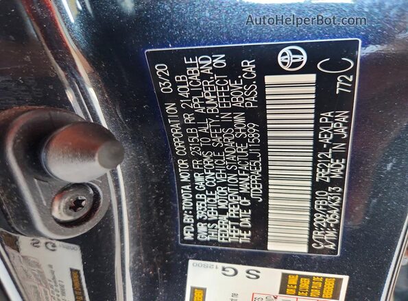 JTDEPRAE5LJ115899 2020 TOYOTA COROLLA Black Вид підкапотного простору