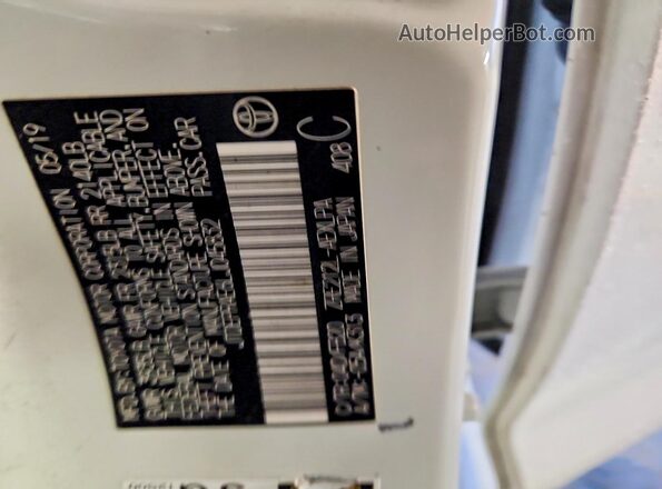 JTDEPRAE6LJ045832 2020 TOYOTA COROLLA White VIN sticker view