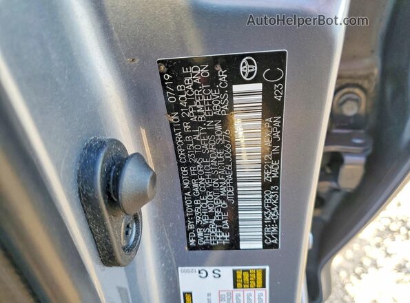 JTDEPRAE6LJ066776 2020 TOYOTA COROLLA Gray Շարժիչի բաժամունքի տեսք