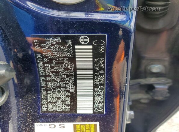 JTDEPRAE6LJ074327 2020 TOYOTA COROLLA Blue Вид підкапотного простору