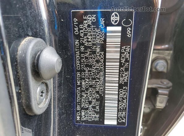 JTDEPRAE9LJ034064 2020 TOYOTA COROLLA Black Вид підкапотного простору