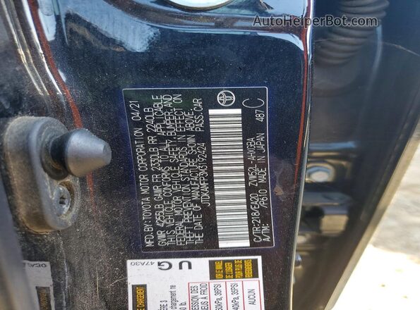JTDKAMFP3M3192424 2021 TOYOTA PRIUS Black Widok naklejki z numerem VIN