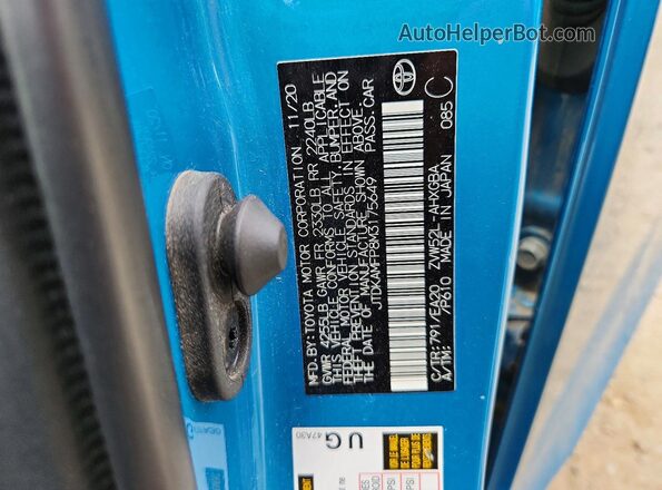 JTDKAMFP8M3175649 2021 TOYOTA PRIUS Turquoise Շարժիչի բաժամունքի տեսք