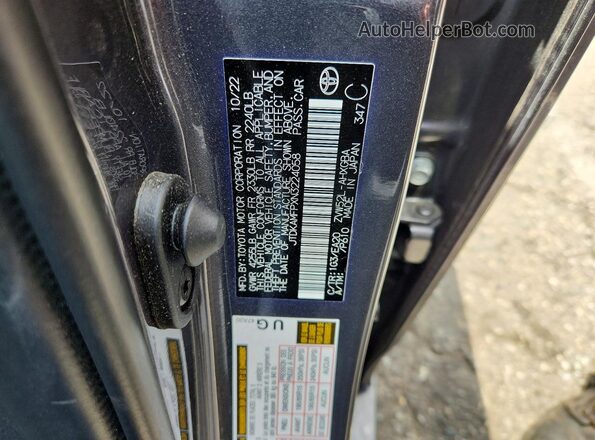 JTDKAMFPXN3224058 2022 TOYOTA PRIUS Gray Vista del compartimento del motor