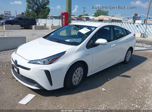 JTDKAMFU0M3144708 2021 TOYOTA PRIUS White წინა მარცხენა ხედი სამი მეოთხედიდან
