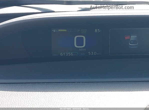 JTDKAMFU0M3144708 2021 TOYOTA PRIUS White უკანა სავარძლების ხედი