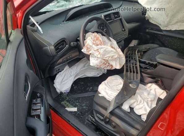 JTDKAMFU2M3127263 2021 TOYOTA PRIUS Red Dashboard view