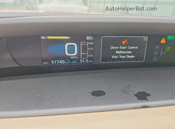 JTDKAMFUXN3156625 2022 TOYOTA PRIUS Белый Вид щитка приборов