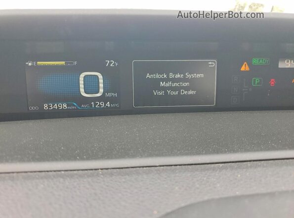JTDKARFP3L3158723 2020 TOYOTA PRIUS White Instrument cluster view