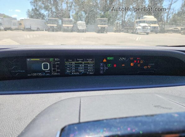 JTDKARFP7H3021064 2017 TOYOTA PRIUS White Instrument cluster view