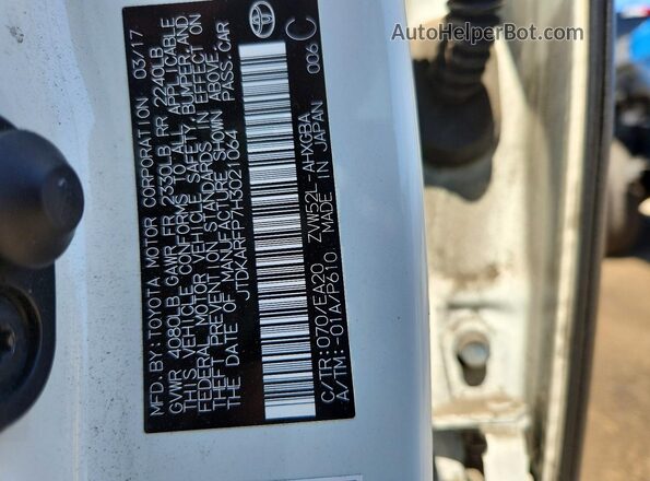 JTDKARFP7H3021064 2017 TOYOTA PRIUS White Engine compartment view
