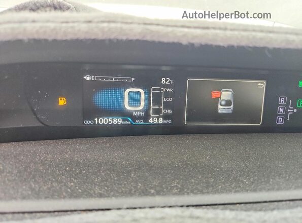 JTDKARFU0G3013425 2016 TOYOTA PRIUS Gray Widok zestawu wskaźników