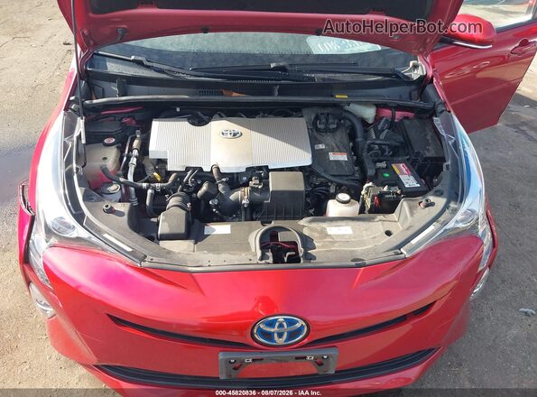 JTDKARFU1H3530069 2017 TOYOTA PRIUS Red უკანა ხედი