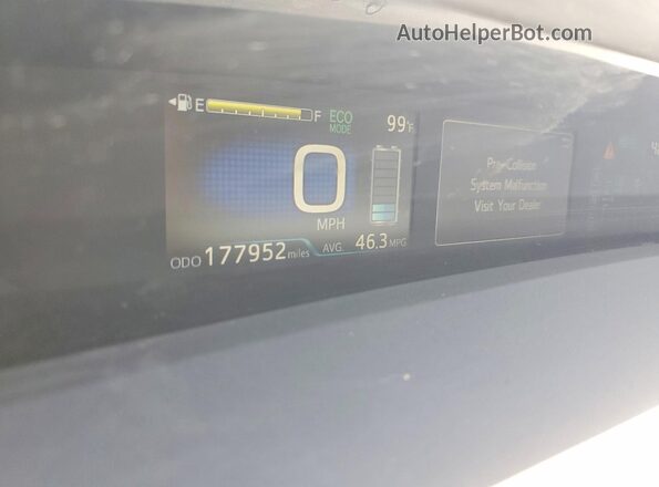 JTDKARFU2H3536656 2017 TOYOTA PRIUS Silver ხელსაწყოთა პანელის ხედი