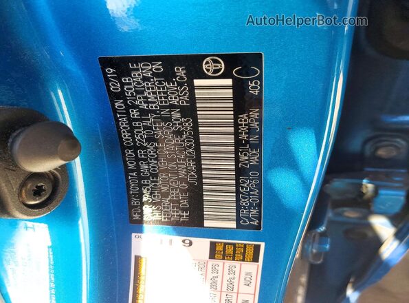 JTDKARFU2K3075983 2019 TOYOTA PRIUS Blue 