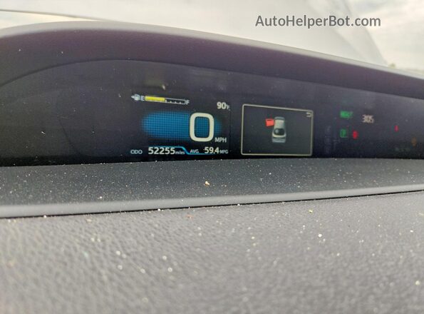 JTDKARFU2K3090385 2019 TOYOTA PRIUS Silver Widok zestawu wskaźników