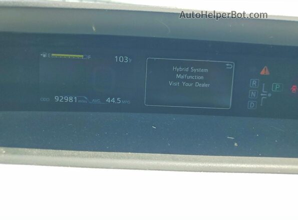 JTDKARFU3G3500246 2016 TOYOTA PRIUS Silver Instrument cluster view