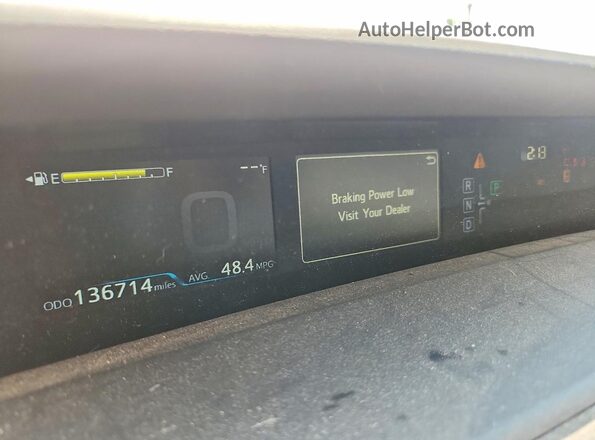 JTDKARFU3H3030172 2017 TOYOTA PRIUS Silver Instrument cluster view