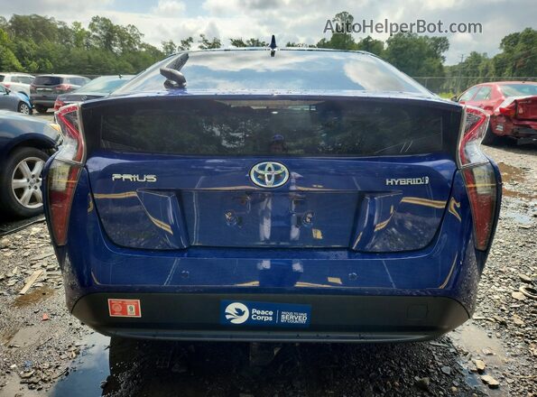 JTDKARFU3J3064876 2018 TOYOTA PRIUS Blue Вид ззаду
