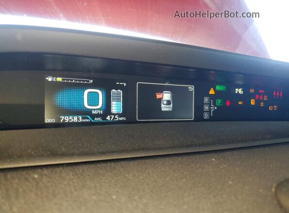 JTDKARFU6H3528186 2017 TOYOTA PRIUS Red Widok zestawu wskaźników
