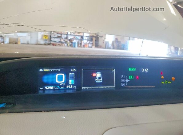 JTDKARFUXK3085239 2019 TOYOTA PRIUS White Instrument cluster view