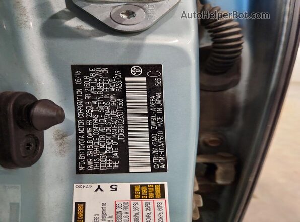 JTDKBRFU2G3017568 2016 TOYOTA PRIUS Green Engine compartment view