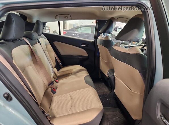 JTDKBRFU2G3017568 2016 TOYOTA PRIUS Green Rear seats view