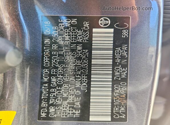 JTDKBRFU2J3067524 2018 TOYOTA PRIUS Угольный Вид подкапотного пространства