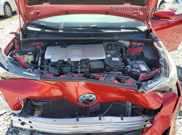 JTDKBRFU7H3552834 2017 TOYOTA PRIUS Burgundy Вид підкапотного простору